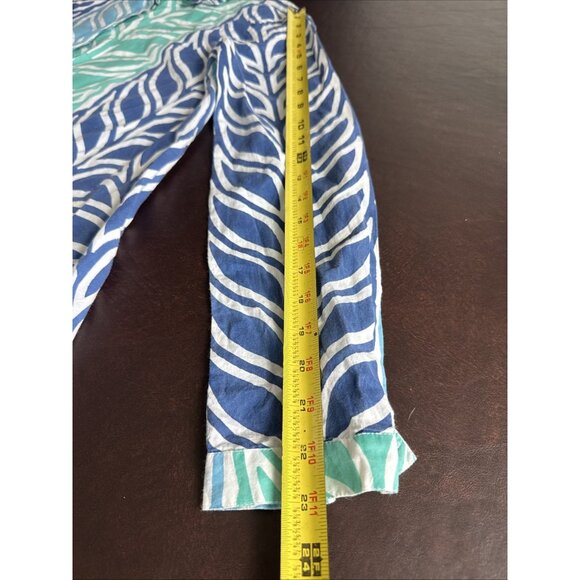 Roberta Roller Rabbit XS Leaf Print Blue & Green Button-Up Shirt - Picture 8 of 10